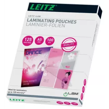 Leitz iLAM Premium Glossy A5 Fundas de plastificar, 125 micras, pack de 100