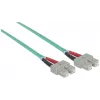 Intellinet cable de fibra óptica patch, OM3, SC/SC, 1 m, aqua, dúplex, multimodo, 50/125 µm, LSZH, fibra, garantía de por vida