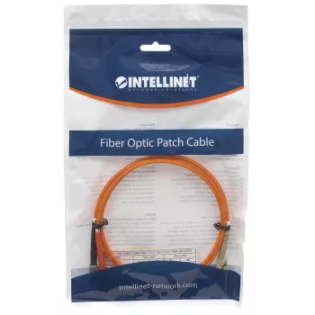 Intellinet cable de fibra óptica patch, OM2, LC/ST, 2 m, naranja, dúplex, multimodo, 50/125 µm, LSZH, fibra, garantía de por vida