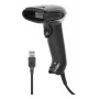 Manhattan Lector de códigos de barras 2D LED de mano 153997, USB-A, alcance de lectura 320 mm, cable de 1,4 m, negro