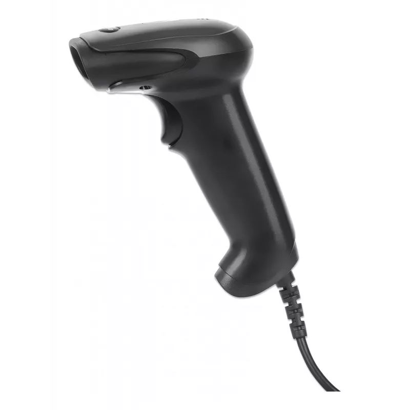 Manhattan Lector de códigos de barras 2D LED de mano 153997, USB-A, alcance de lectura 320 mm, cable de 1,4 m, negro