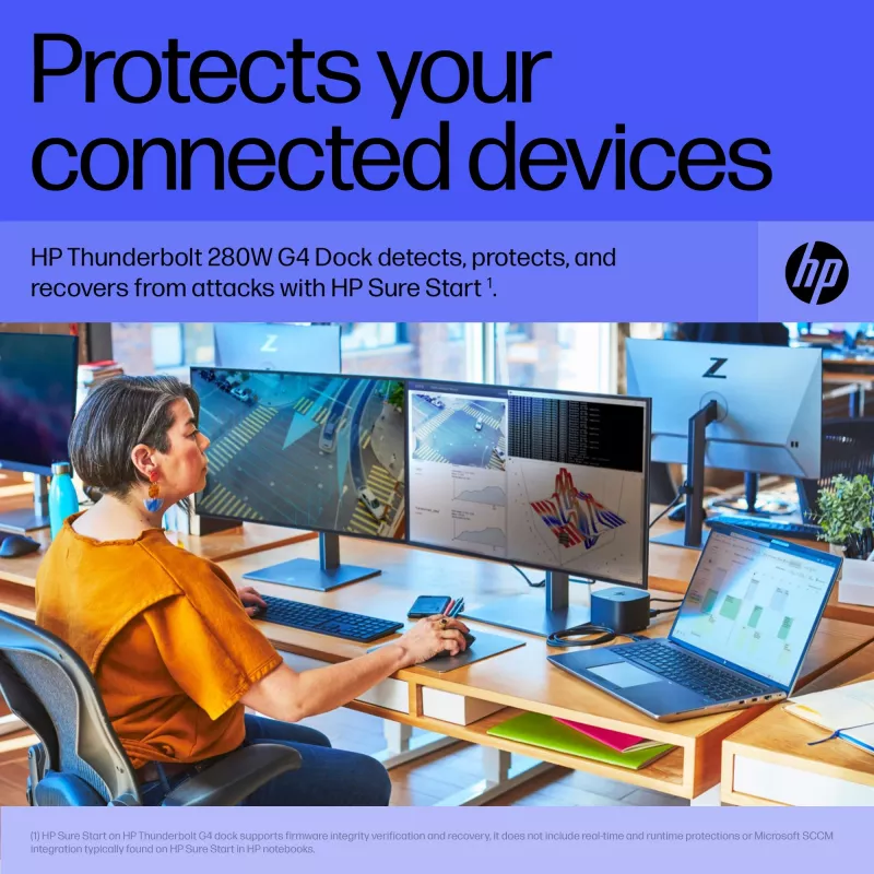 HP Thunderbolt Dock 280W G4 base de acoplamiento con cable Thunderbolt 4 negro