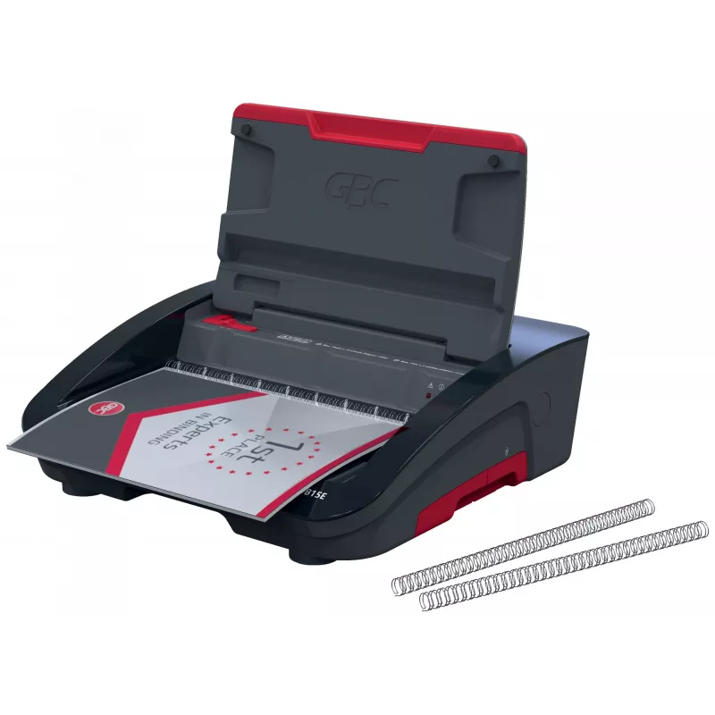 Encuadernadora eléctrica GBC WireBind® WB15E, encuadernadora de alambre, eléctrica, 125 hojas, negro, rojo