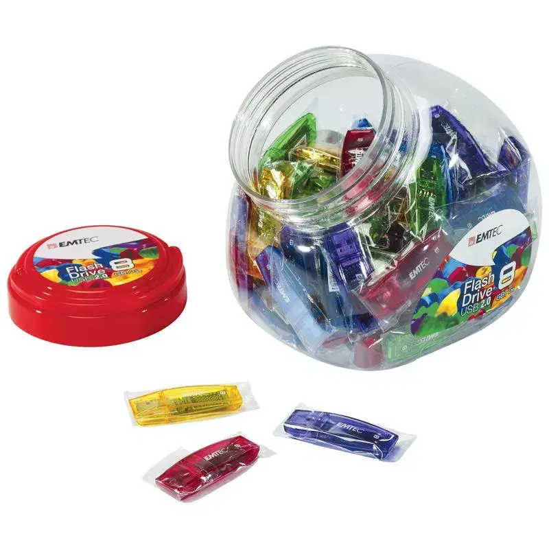 Emtec C410 Color Mix Candy Jar Memoria USB 2.0 8 GB, pack de 80