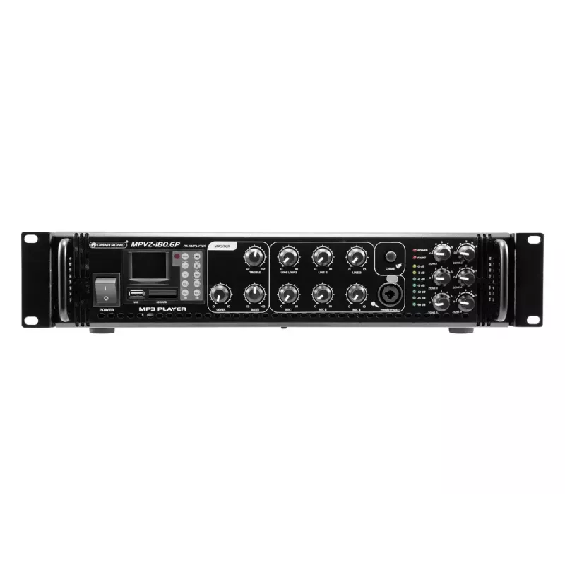 Amplificador de audio Omnitronic 80709782 180 W Clase A/B Negro
