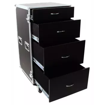 Flightcase Roadinger 30126432 contrachapado negro plata 64,5 kg