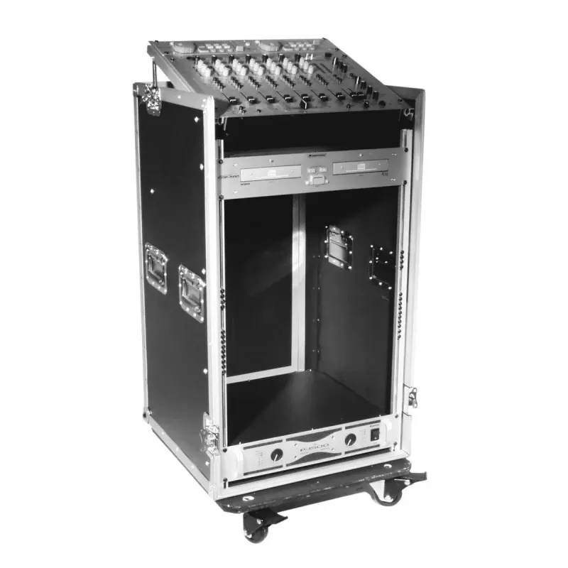 Flightcase Roadinger 30110000 contrachapado negro plata