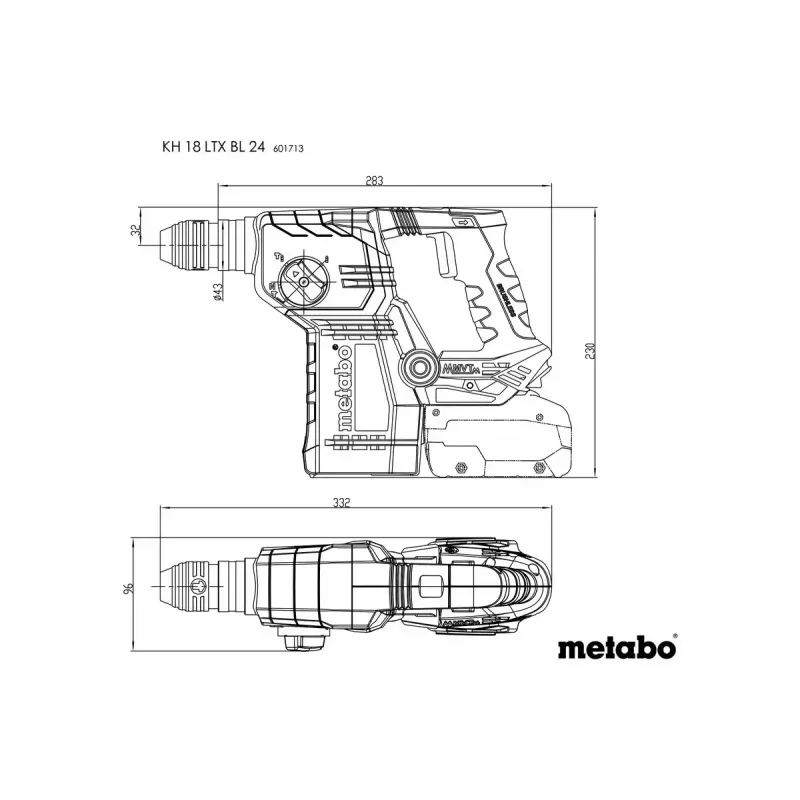Martillo perforador Metabo KH 18 LTX BL 24