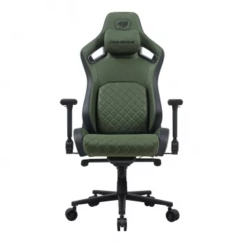 Silla gaming universal Cougar DEFENSOR S ARMY verde F — asiento acolchado, 150 kg máx., ancho 760 × fondo 690 mm, alto 129,5–137 cm
