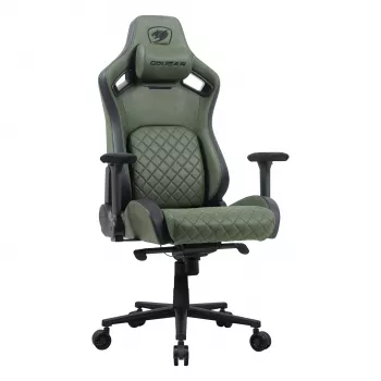 Silla gaming universal Cougar DEFENSOR S ARMY verde F — asiento acolchado, 150 kg máx., ancho 760 × fondo 690 mm, alto 129,5–137 cm