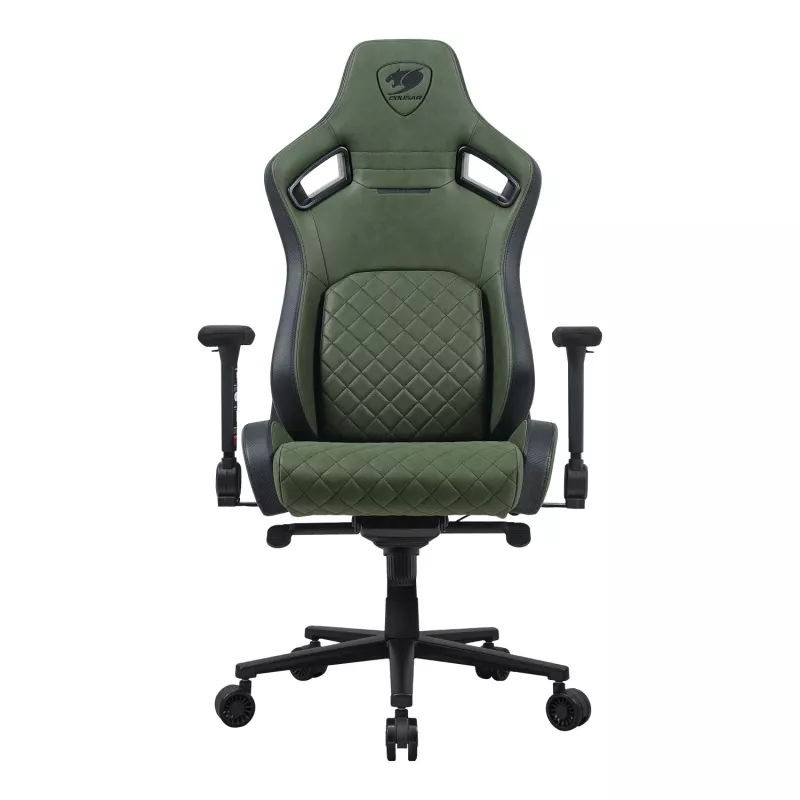 Silla gaming universal Cougar DEFENSOR S ARMY verde F — asiento acolchado, 150 kg máx., ancho 760 × fondo 690 mm, alto 129,5–137 cm