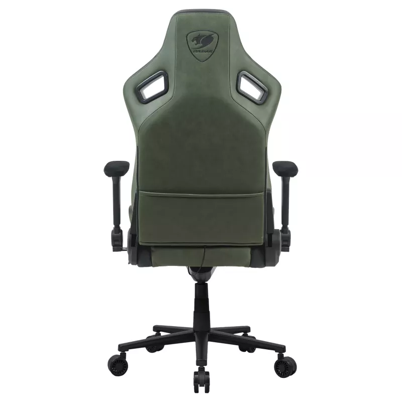 Silla gaming universal Cougar DEFENSOR S ARMY verde F — asiento acolchado, 150 kg máx., ancho 760 × fondo 690 mm, alto 129,5–137 cm
