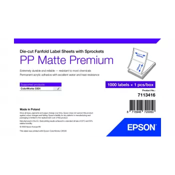 Etiqueta autoadhesiva para impresora Epson 7113416 blanca 20,3x15,2 cm 1000 uds.