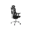 Silla de oficina ergonómica EQUIP 651053 con reposacabezas y reposabrazos, respaldo de malla, asiento acolchado, altura ajustable 117–135 cm, ancho 660 mm, negra