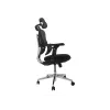 Silla de oficina ergonómica EQUIP 651053 con reposacabezas y reposabrazos, respaldo de malla, asiento acolchado, altura ajustable 117–135 cm, ancho 660 mm, negra