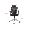 Silla de oficina ergonómica EQUIP 651053 con reposacabezas y reposabrazos, respaldo de malla, asiento acolchado, altura ajustable 117–135 cm, ancho 660 mm, negra