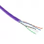Cable de instalación sólido ACT Cat 6A U/UTP, LSZH, CPR euroclass ECA 23AWG, violeta 500 metros