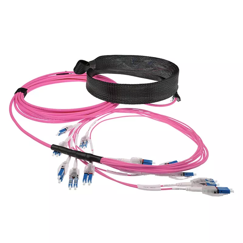ACT 45 metros Cable de fibra óptica multimodo 50/125 OM4 preensamblado 24F LC Polarity Twist