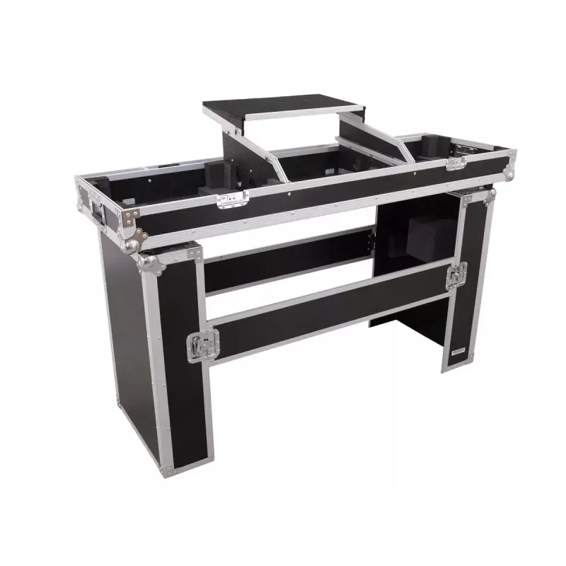 Maletín rígido Roadinger 30124208 para mesa de DJ contrachapado negro plata