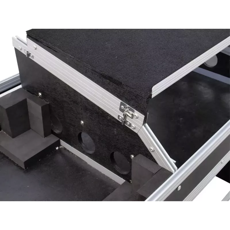 Maletín rígido Roadinger 30124208 para mesa de DJ contrachapado negro plata