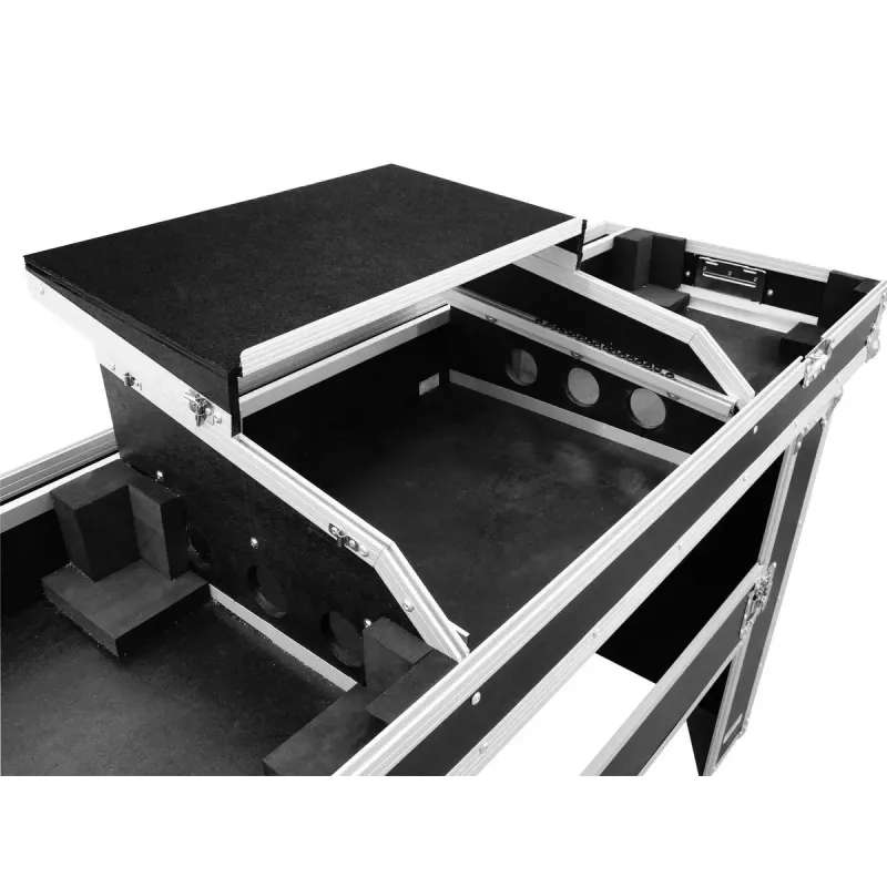 Maletín rígido Roadinger 30124208 para mesa de DJ contrachapado negro plata