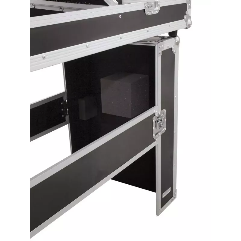 Maletín rígido Roadinger 30124208 para mesa de DJ contrachapado negro plata