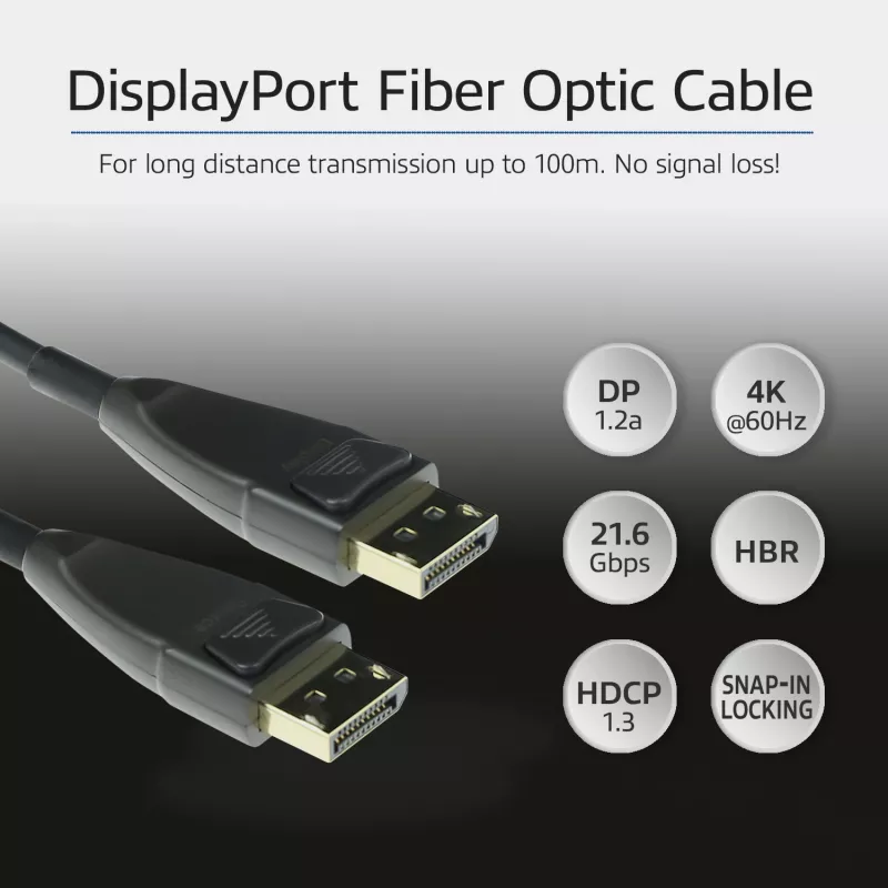 ACT Cable DisplayPort activo óptico de 50 metros conector DisplayPort macho - conector DisplayPort macho