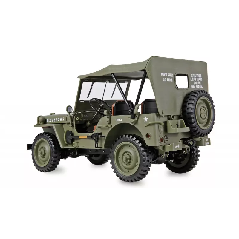 Amewi 22737 Jeep Willys MB Scale Crawler 4WD 1:14 RTR, verde, 14+