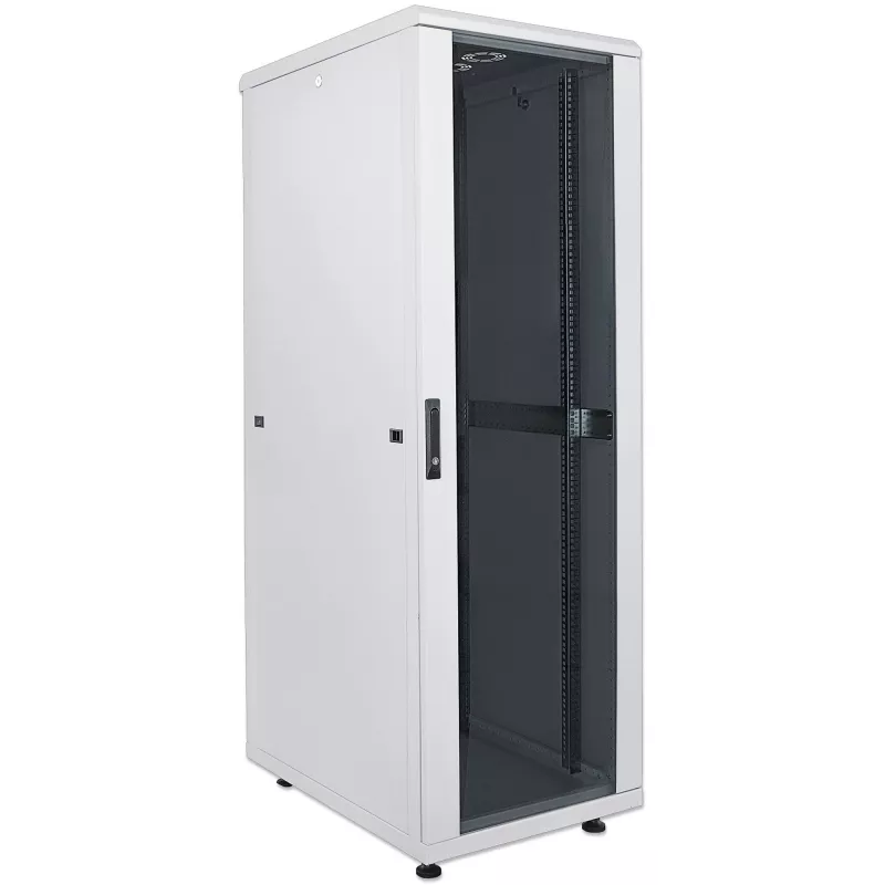 Armario de red Intellinet 19 inch – independiente, 26HE, 600x600 mm (ancho x fondo), gris, Flatpack, máx. 1500 kg, cerradura de puerta multipunto, una cerradura por panel lateral, profundidad útil 123 a 373 mm, IP20, rack, acero