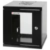 Armario de red Intellinet 10 inch – montaje en pared (estándar), 6HE, 300 mm de fondo, negro, montado, máx. 60 kg, también apto para colocación sobre mesa o suelo, profundidad útil 265 mm, puerta de metal y cristal, panel trasero, laterales desmontables, piezas para montaje en pared (p. ej. tornillos/tacos) no incluidas