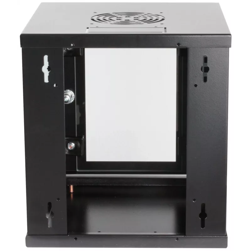 Armario de red Intellinet 10 inch – montaje en pared (estándar), 6HE, 300 mm de fondo, negro, montado, máx. 60 kg, también apto para colocación sobre mesa o suelo, profundidad útil 265 mm, puerta de metal y cristal, panel trasero, laterales desmontables, piezas para montaje en pared (p. ej. tornillos/tacos) no incluidas