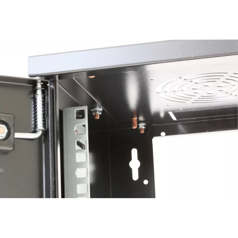 Armario de red Intellinet 10 inch – montaje en pared (estándar), 6HE, 300 mm de fondo, negro, montado, máx. 60 kg, también apto para colocación sobre mesa o suelo, profundidad útil 265 mm, puerta de metal y cristal, panel trasero, laterales desmontables, piezas para montaje en pared (p. ej. tornillos/tacos) no incluidas