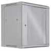 Armario de red Intellinet 19 inch – montaje en pared (estándar), 12HE, 450 mm de fondo, gris, desmontado, máx. 60 kg, también apto para colocación sobre mesa o suelo, profundidad útil 260 mm, puerta de metal y cristal, panel trasero, laterales desmontables, piezas de montaje en pared (p. ej. tornillos/tacos) no incluidas