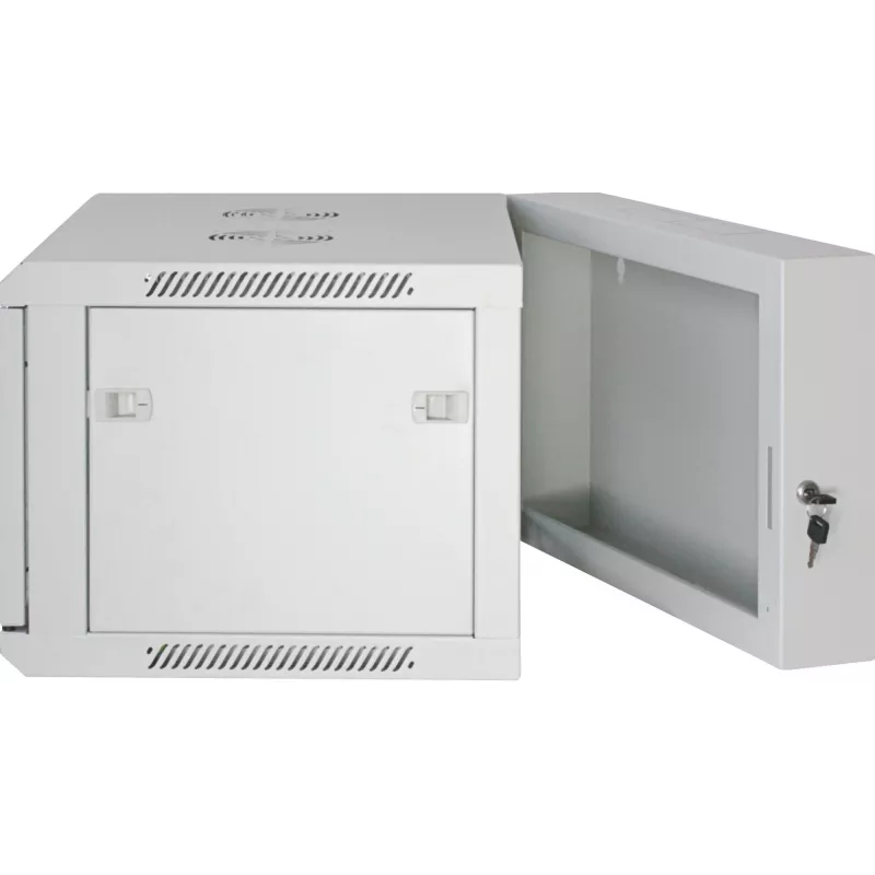 Armario de red Intellinet 19 inch – montaje en pared (brazo pivotante de dos piezas), 15HE, 550 mm de fondo, gris, montado, máx. 30 kg, pivota hacia la parte trasera para acceso con montaje en pared, rack, profundidad útil 425 mm, piezas para montaje en pared no incluidas