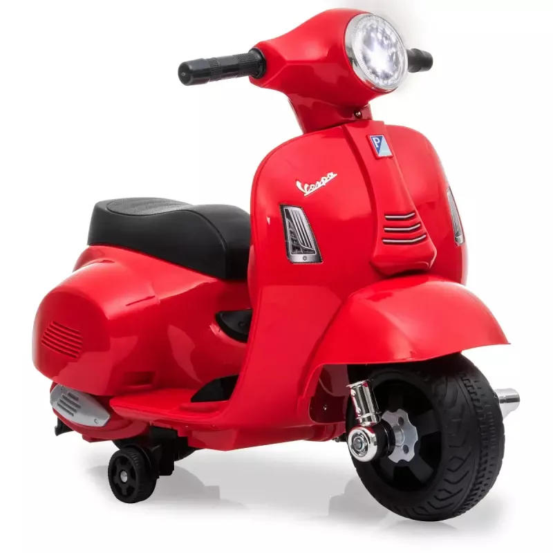 Vehículo eléctrico montable Jamara Vespa Mini Roller – a batería, 4 ruedas, para niños a partir de 1,6 años, luces, colores: negro/rojo
