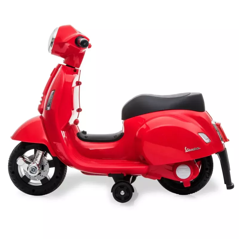 Vehículo eléctrico montable Jamara Vespa Mini Roller – a batería, 4 ruedas, para niños a partir de 1,6 años, luces, colores: negro/rojo