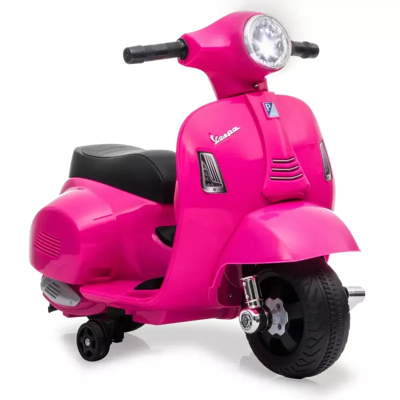 Vehículo eléctrico montable Jamara Vespa Mini Roller, a batería, 4 ruedas, a partir de 1,6 años, luces, negro o rosa