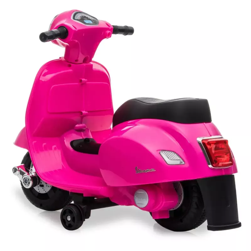 Vehículo eléctrico montable Jamara Vespa Mini Roller, a batería, 4 ruedas, a partir de 1,6 años, luces, negro o rosa