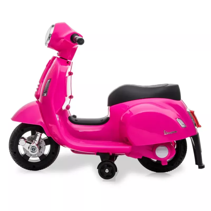 Vehículo eléctrico montable Jamara Vespa Mini Roller, a batería, 4 ruedas, a partir de 1,6 años, luces, negro o rosa