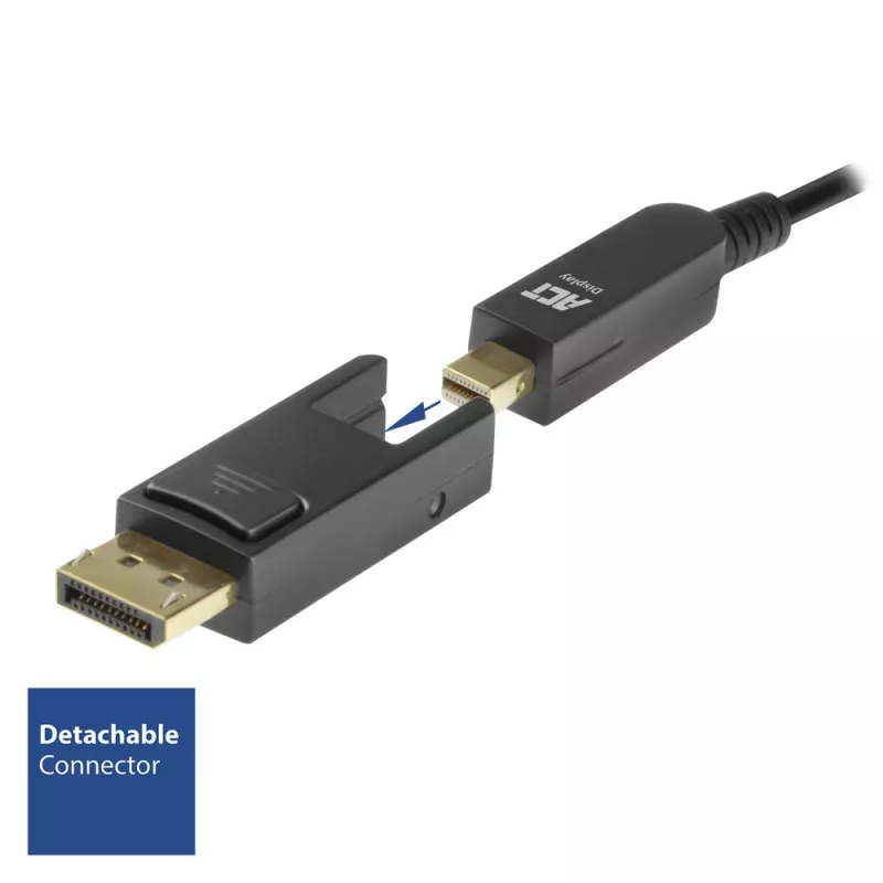 ACT cable DisplayPort 1.4 óptico activo 8K 30 metros con conector desmontable