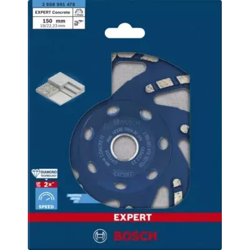 Disco de lijado Bosch 2 608 901 478 con centro plano para hormigón