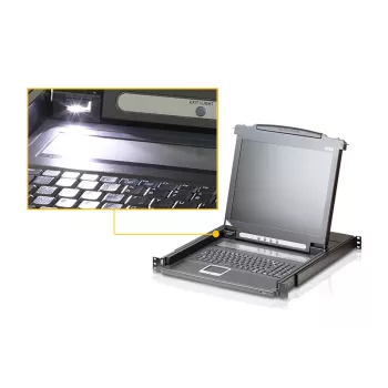 ATEN CL1000N Conmutador KVM Montaje en rack Negro