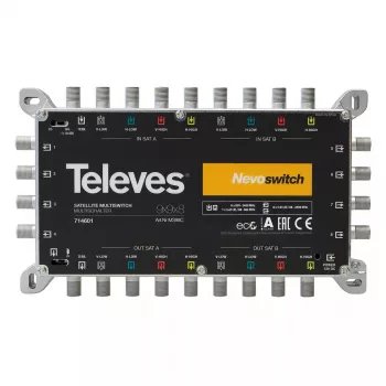 Televes MS98C (714601) multiconmutador en cascada, 9 entradas, 8 salidas