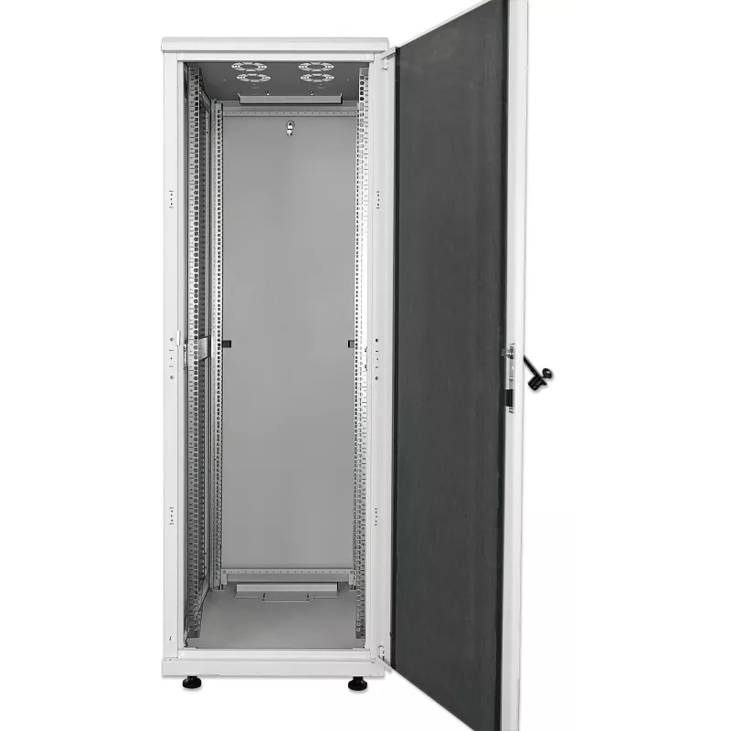 Armario de red Intellinet de 19 inch – independiente, 32HE, 800x800mm (ancho x fondo), gris, Flatpack, máx. 1500kg, cierre multipunto de puerta, una cerradura por panel lateral, profundidad útil de 123 a 573mm, IP20, rack, acero