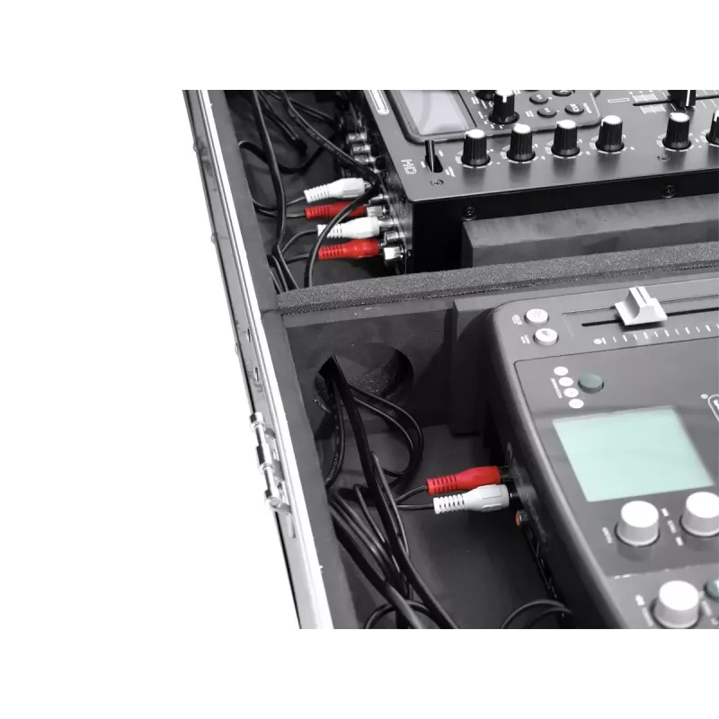 Flightcase Roadinger 30125346 controlador DJ contrachapado negro plata