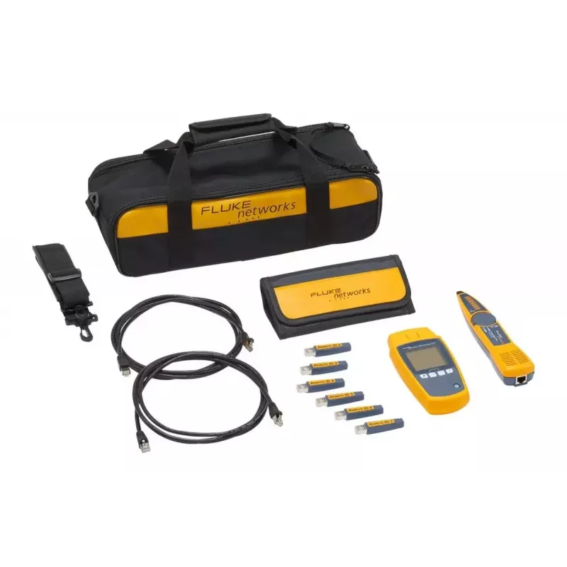 Comprobador PoE Fluke MicroScanner PoE negro azul amarillo RJ-45 RJ-11