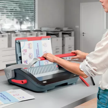 GBC CombBind® CB25 Encuadernadora manual, encuadernadora de peine, Manual, 390 hojas, Negro, Rojo