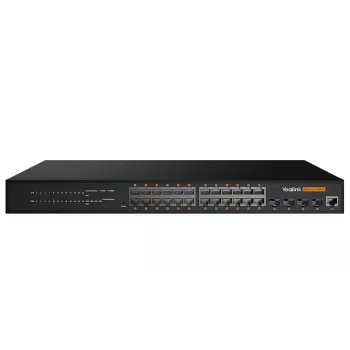 Switch Gigabit Ethernet L2+ gestionado Yealink RCH240 – 24× RJ-45 (10/100/1000), PoE, 56 Gbit/s, montaje en rack