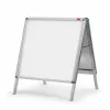 Nobo soporte para pósteres A1, marco de aluminio, dos marcos abatibles, panel trasero de acero, lámina antirreflejos