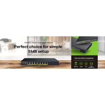 Zyxel GS1900-8HP conmutador gestionado L2 Gigabit Ethernet (10/100/1000) Power over Ethernet (PoE) negro